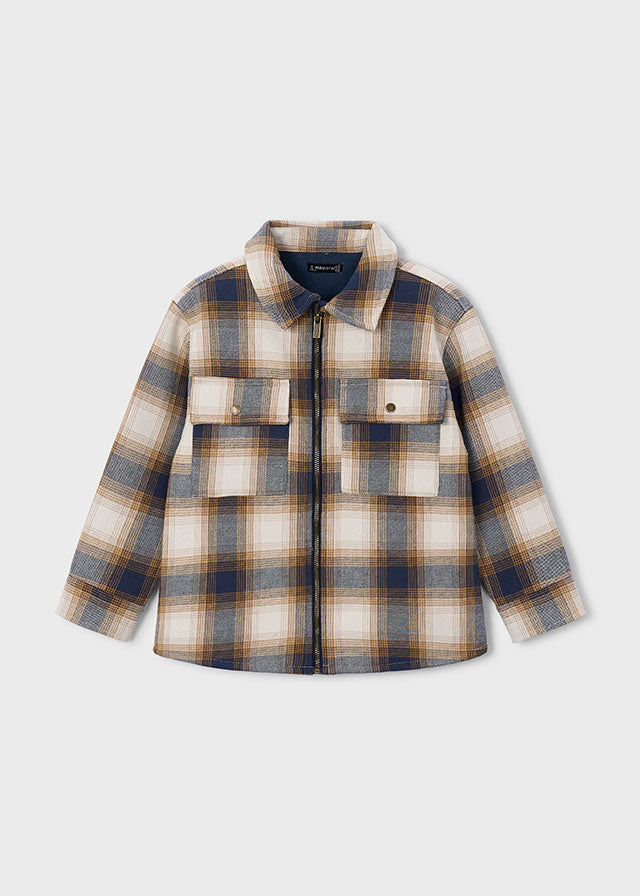 Mayoral Boys Navy Blue Lumberjack Style Overshirt | 4-10 Years 4466