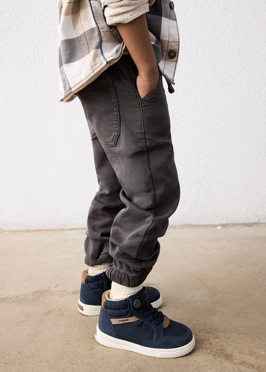 Mayoral 4511 Soft Joggers for Boys | Black & Blue | Little VIPS