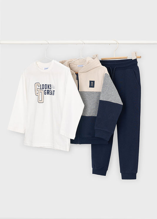 Mayoral Boys 3 Piece Tracksuit Blue & Red | Little VIPS 4808