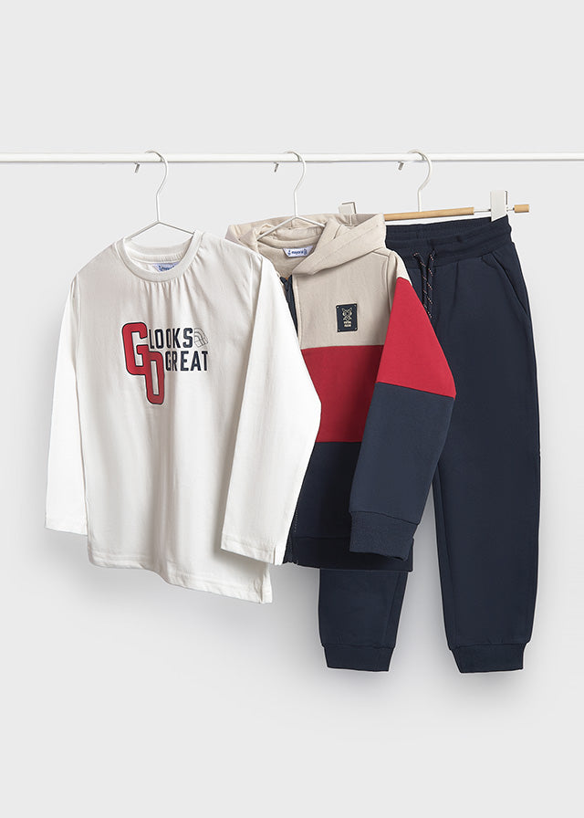 Mayoral Boys 3 Piece Tracksuit Blue & Red | Little VIPS 4808