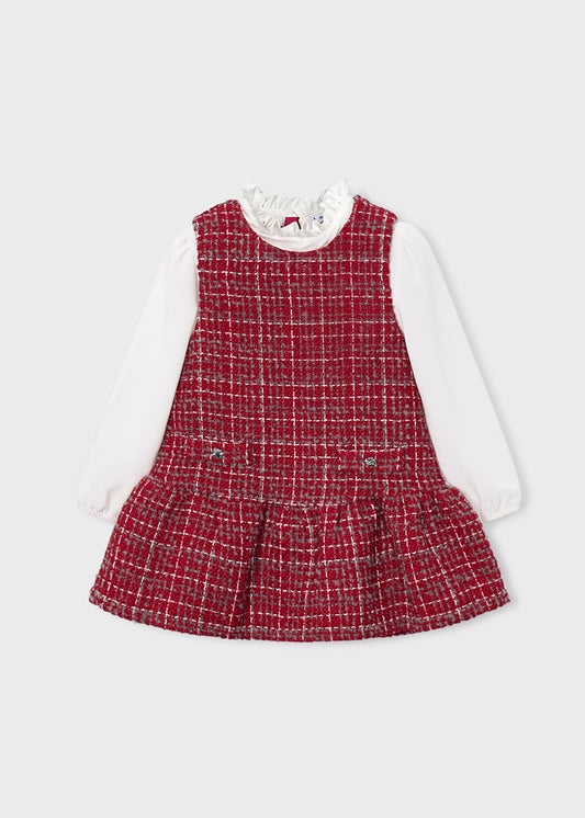 Mayoral Girls Plaid Pinafore Dress 4929