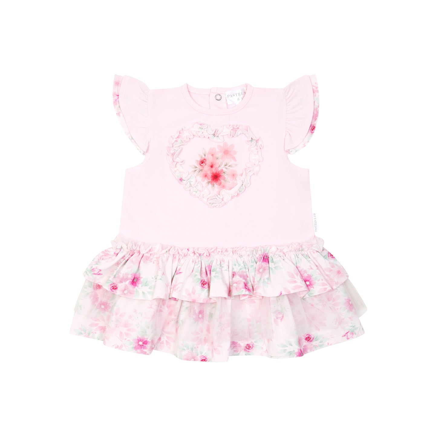 P050D Pastels Floral Heart Dress - Odette