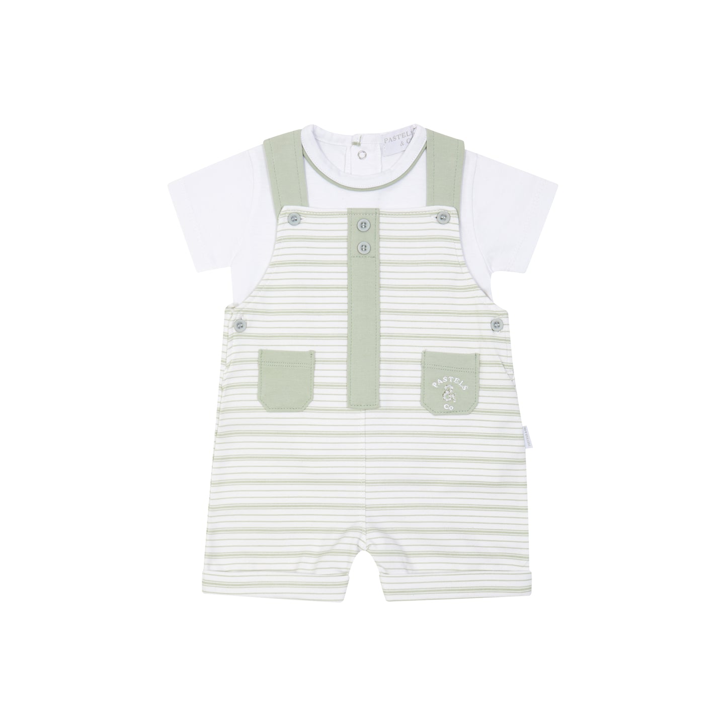 802P Pastels Striped Dungaree Set - Cillian