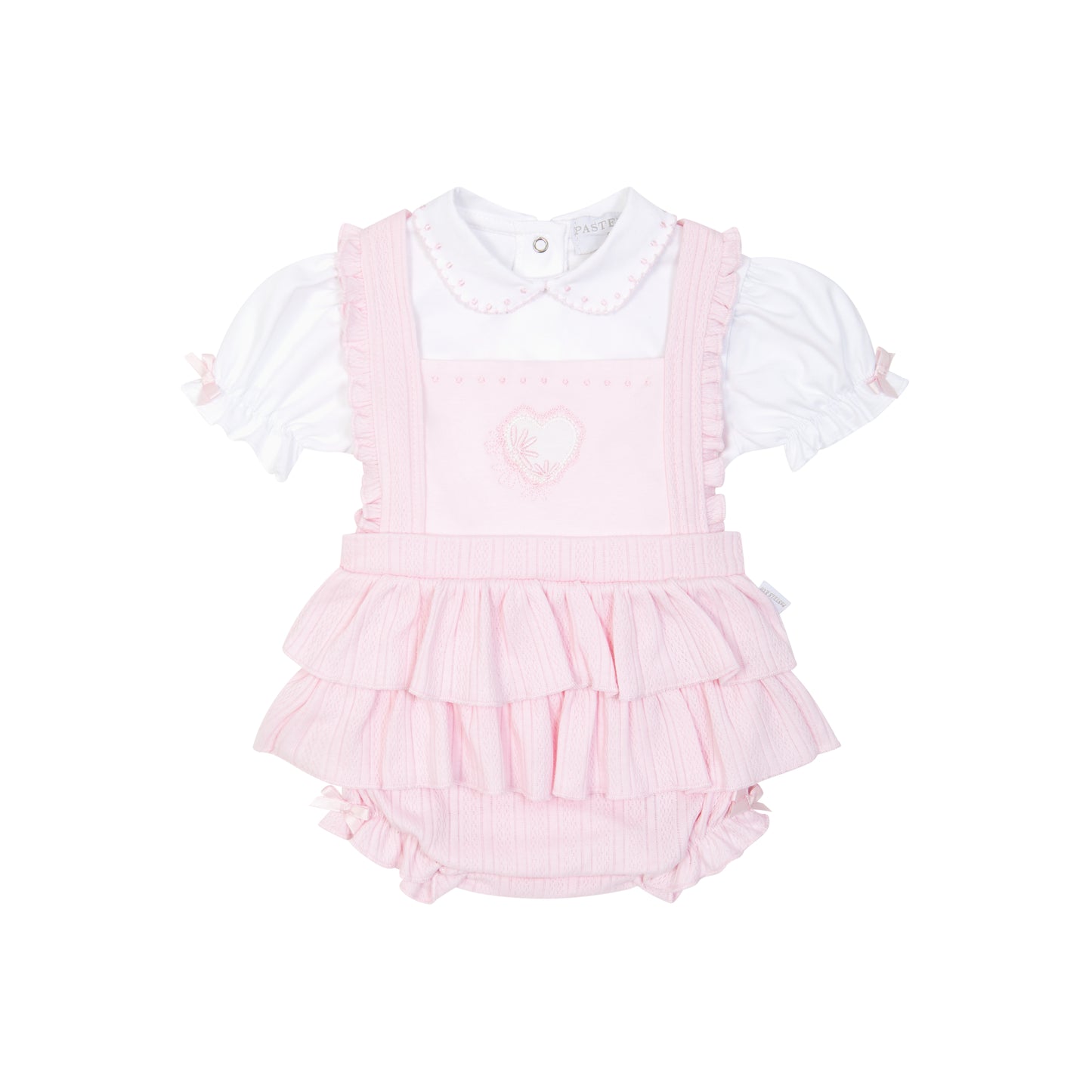 PA805B Pastels Frill Romper Dungaree - Helena