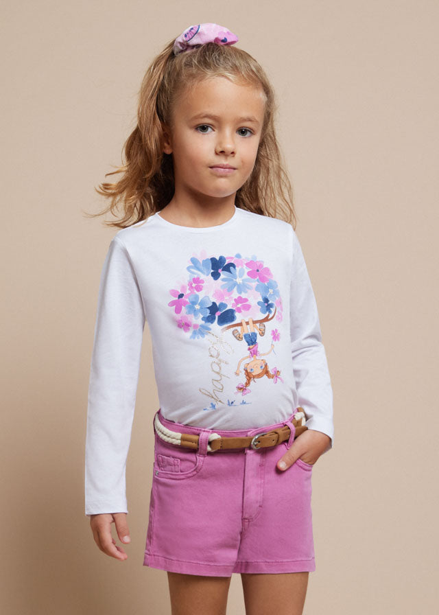 3092 Mayoral Long Sleeve T-Shirt with Floral or Shoe Print