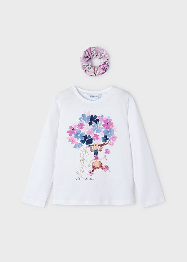 3092 Mayoral Long Sleeve T-Shirt with Floral or Shoe Print