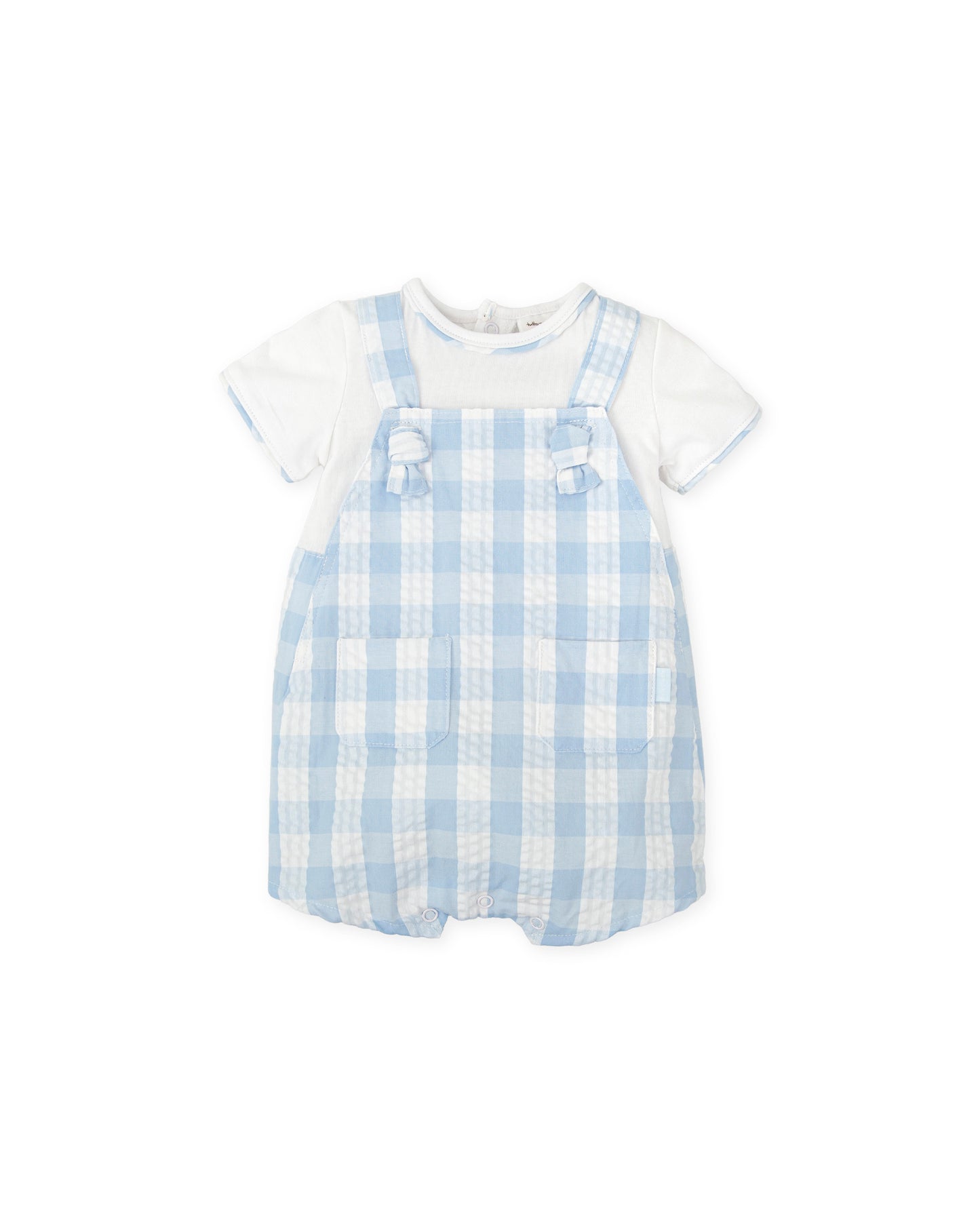 2424 Tutto Piccolo Mock Dungaree Gingham Print Romper