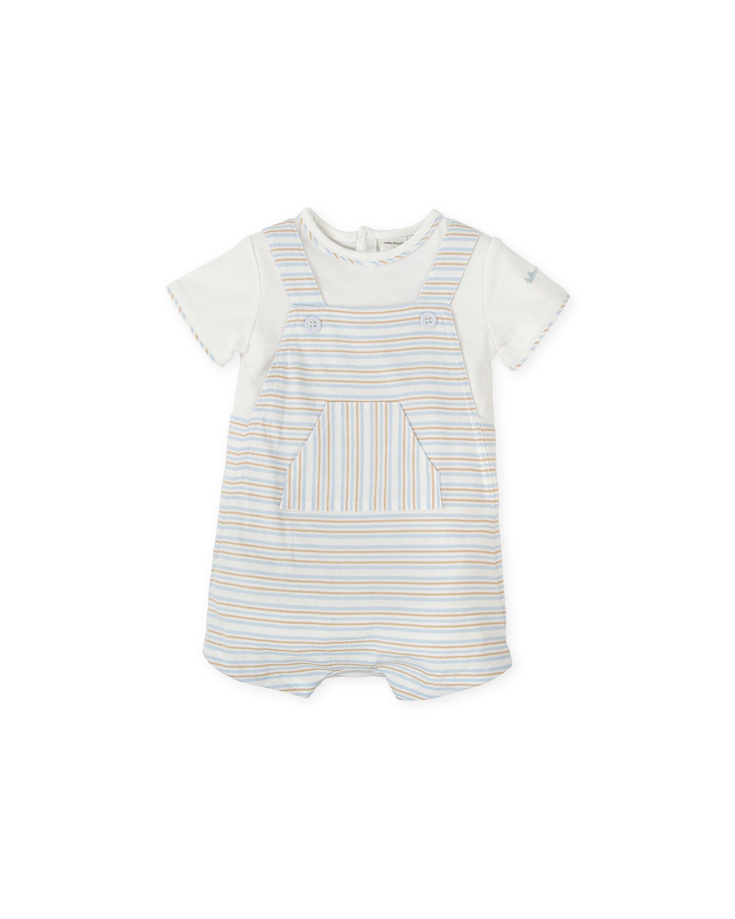 2425 Tutto Piccolo Striped Mock Dungaree Romper