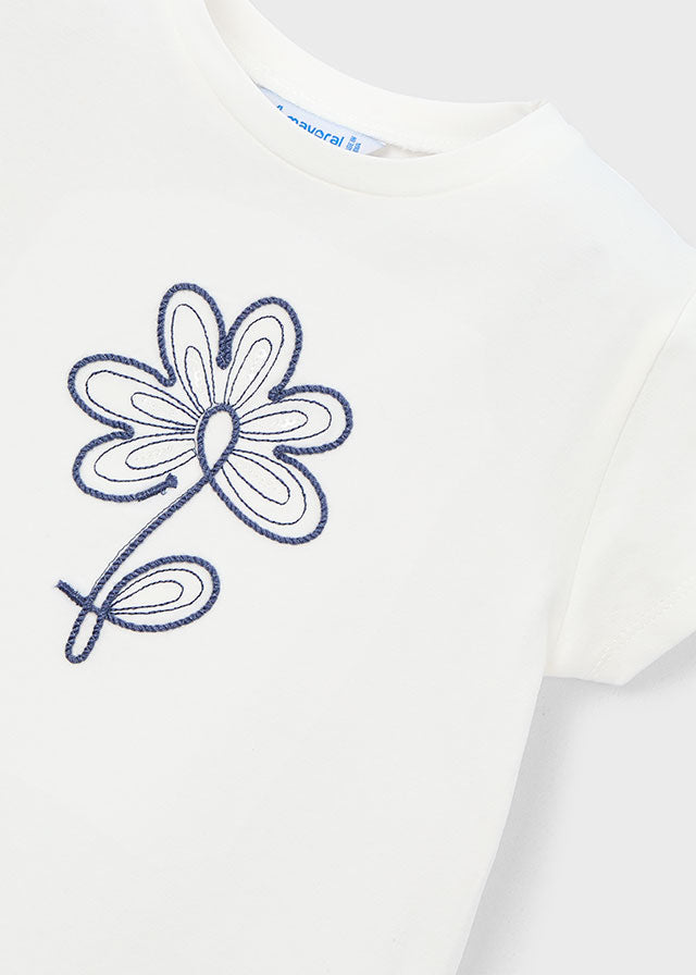 174 Mayoral Flower Applique T-Shirt