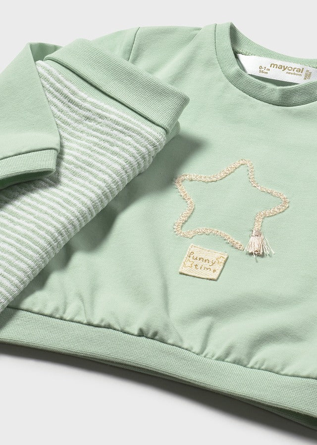 1599 Mayoral Heart Sweat and Stripe Leg Set