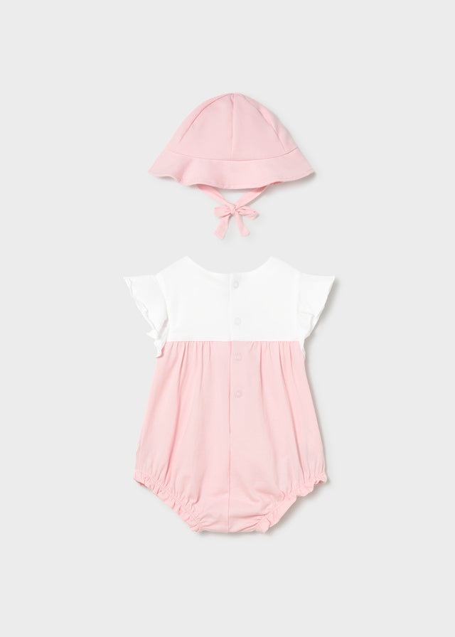 1602 Mayoral Romper Set with Sun Hat