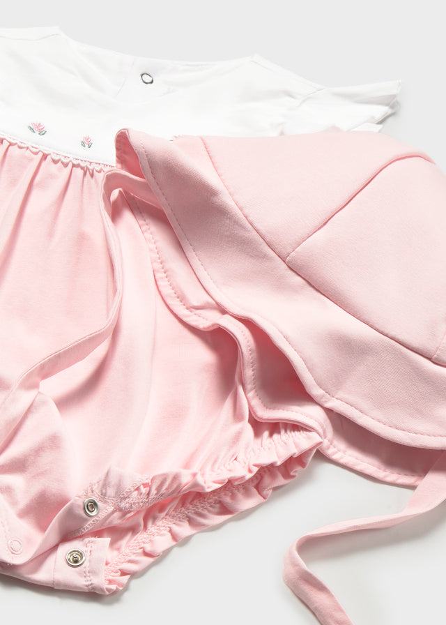 1602 Mayoral Romper Set with Sun Hat