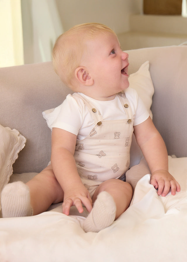 1621 Mayoral Teddy Bear Dungaree Set