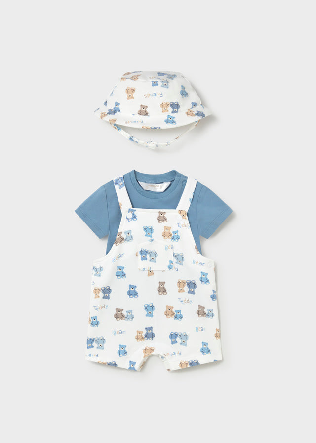 1624 Mayoral Fun print Dungaree Set with Hat