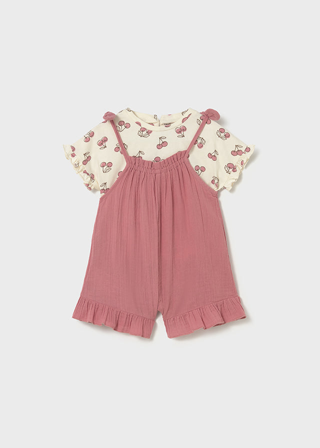 1656 Mayoral Seersucker Dungaree Set