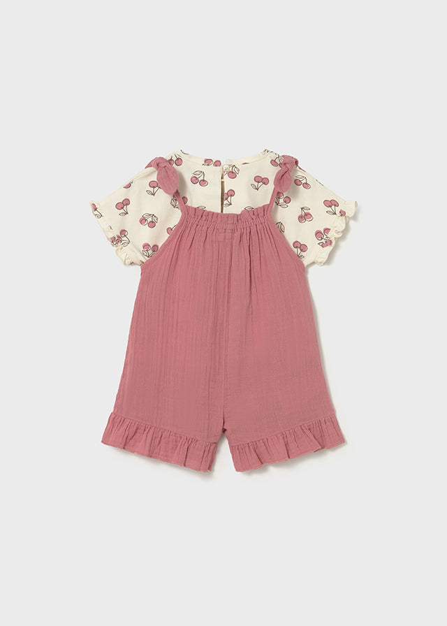1656 Mayoral Seersucker Dungaree Set