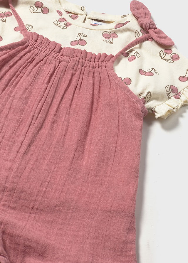 1656 Mayoral Seersucker Dungaree Set