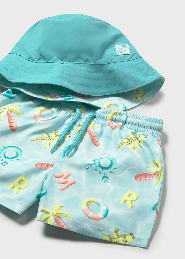 1660 Mayoral Swim & Hat Short Set