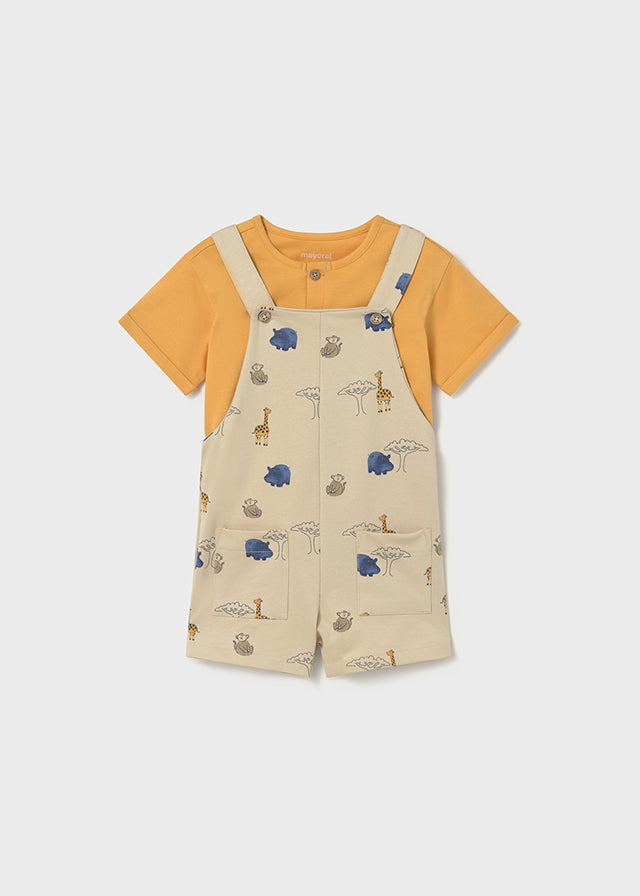 1664 Mayoral Wildlife Dungaree Set