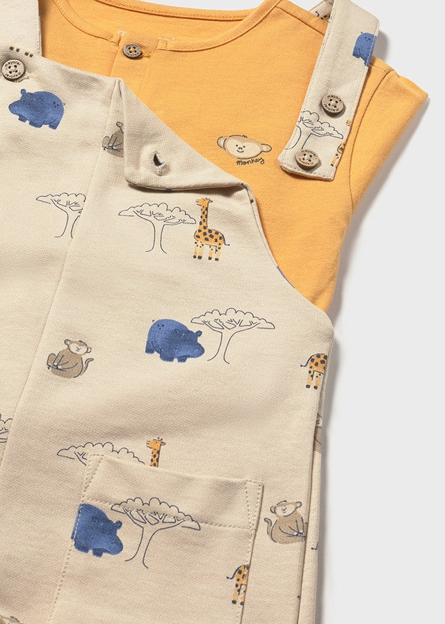 1664 Mayoral Wildlife Dungaree Set