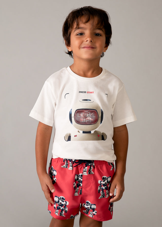 3065 Mayoral Robot Print Changing T-Shirt