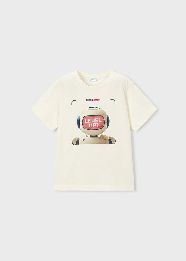 3065 Mayoral Robot Print Changing T-Shirt