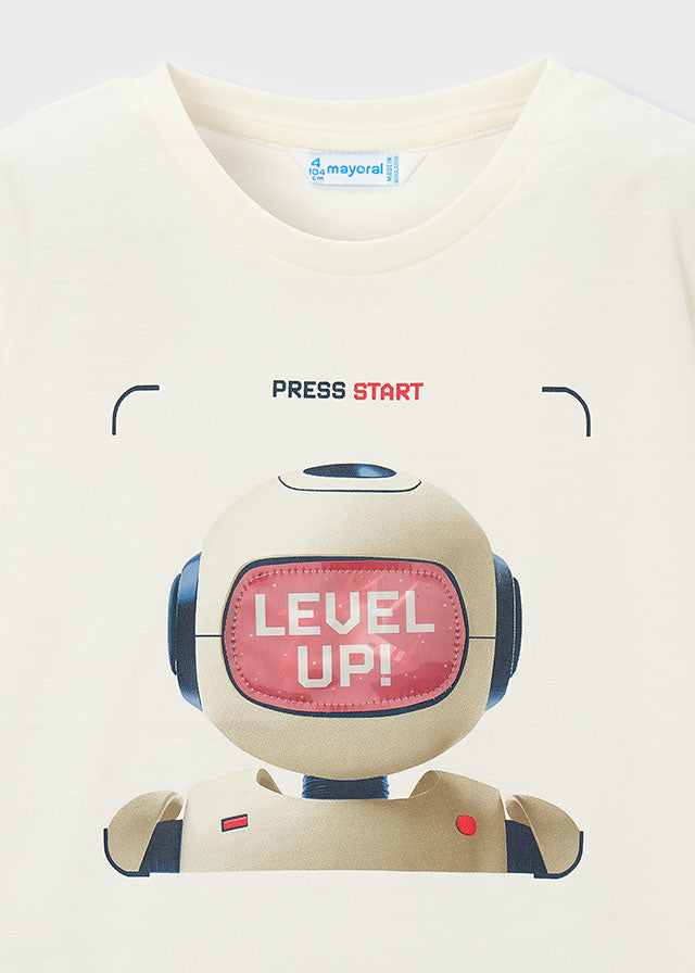 3065 Mayoral Robot Print Changing T-Shirt