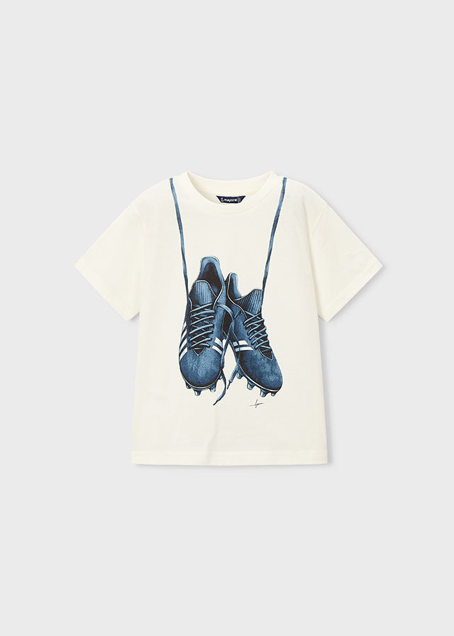 3075 Mayoral Football Boots Print T-Shirt