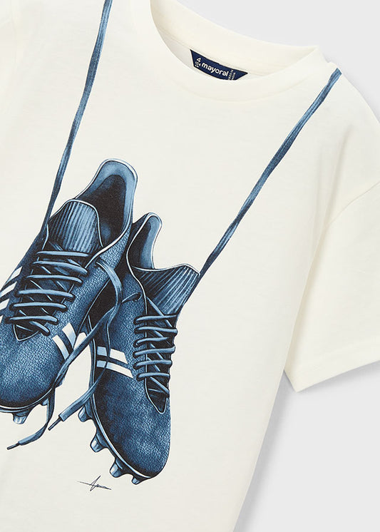3075 Mayoral Football Boots Print T-Shirt