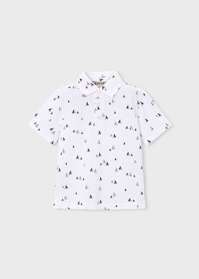 3101 Mayoral Nautical Boat Print Polo