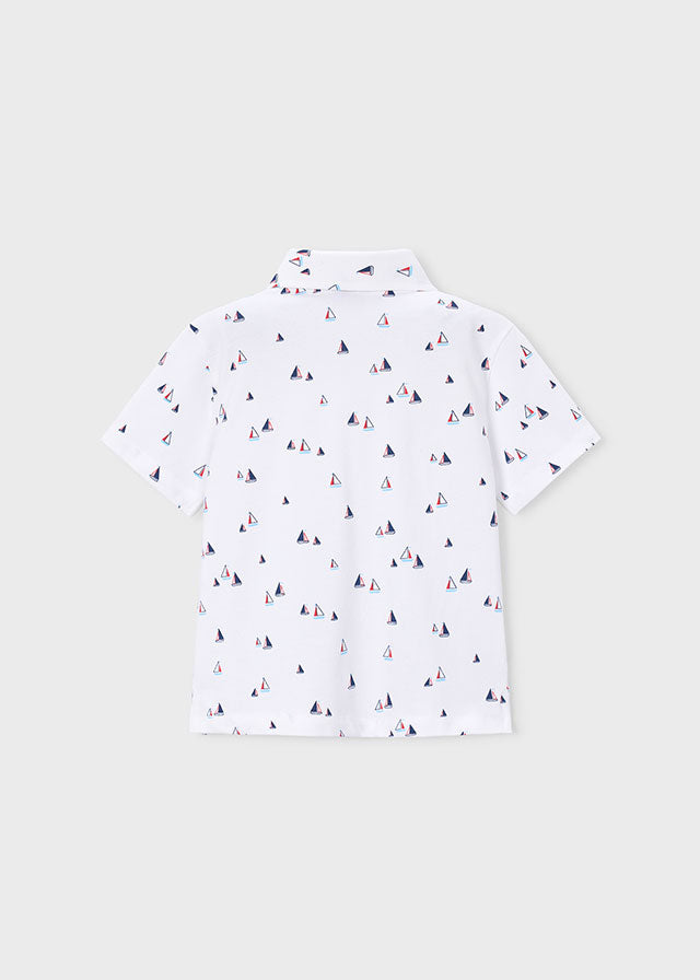 3101 Mayoral Nautical Boat Print Polo