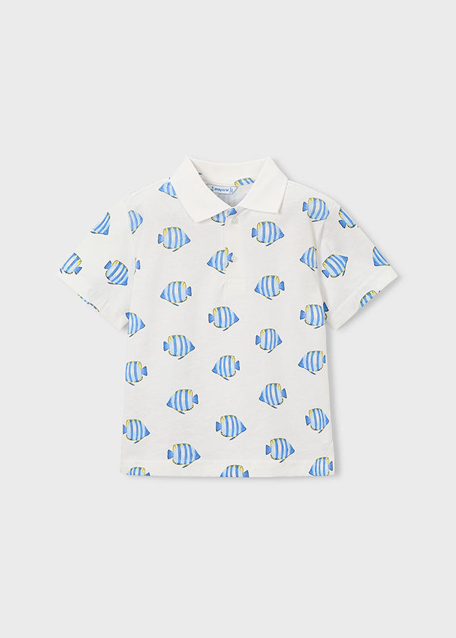 3104 Mayoral Fish Print  Polo