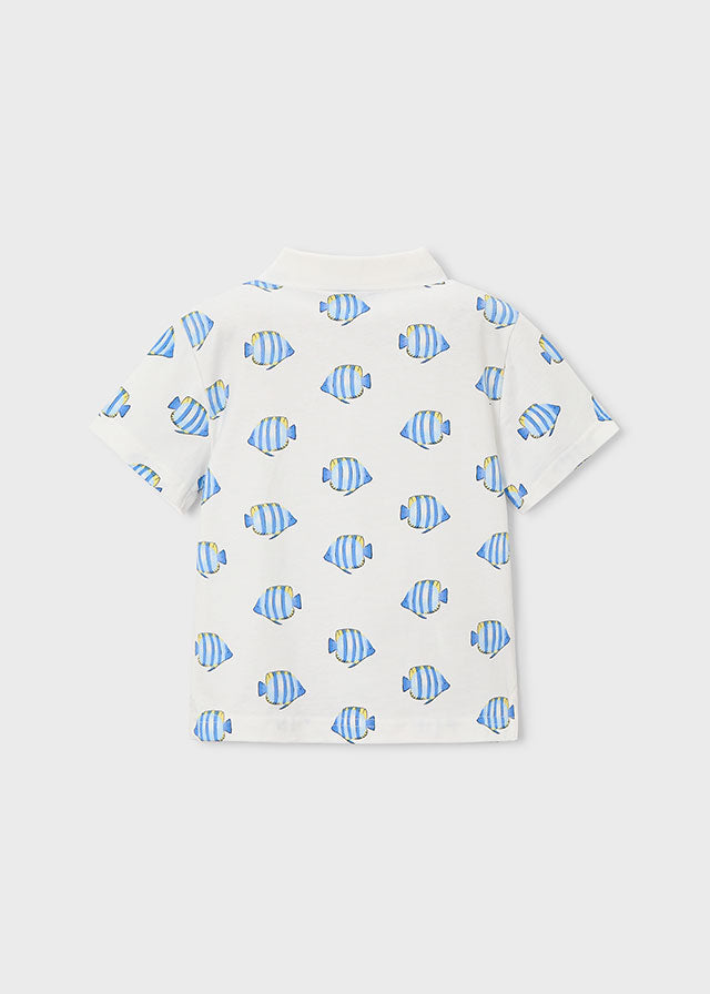 3104 Mayoral Fish Print  Polo