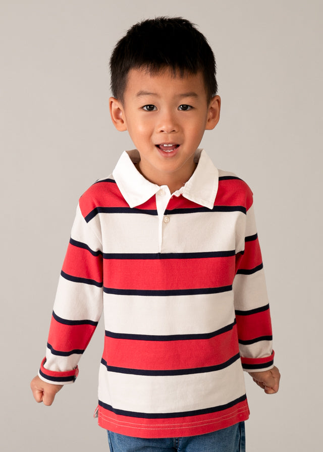 3111 Mayoral Striped Smart Long Sleeved Poloshirt