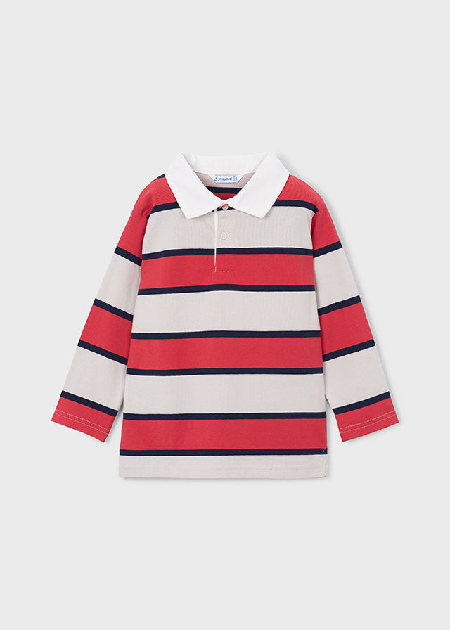 3111 Mayoral Striped Smart Long Sleeved Poloshirt