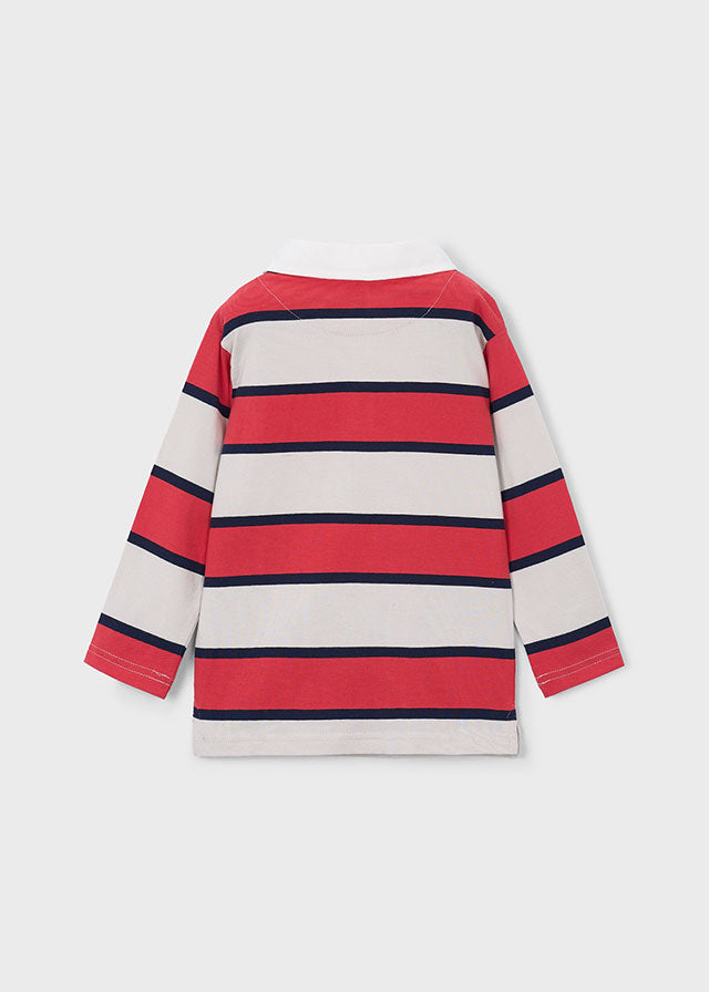 3111 Mayoral Striped Smart Long Sleeved Poloshirt
