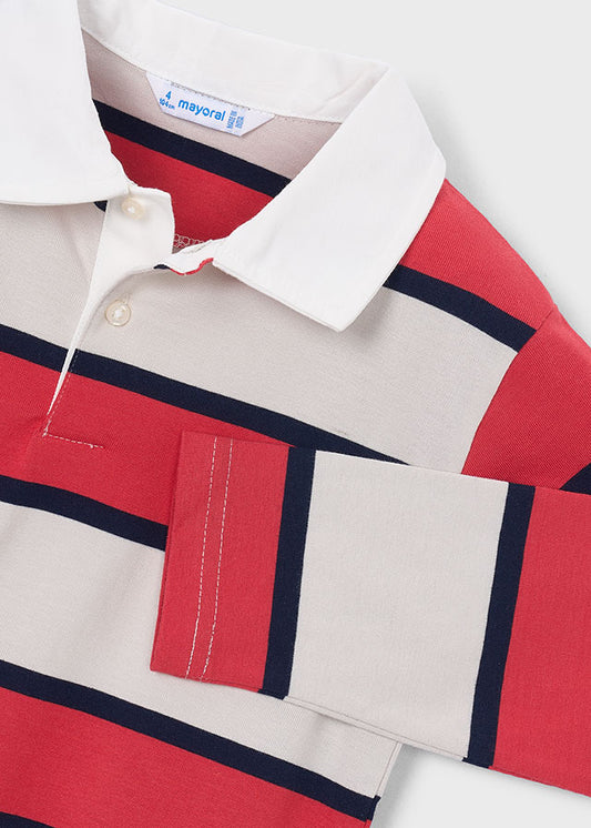 3111 Mayoral Striped Smart Long Sleeved Poloshirt