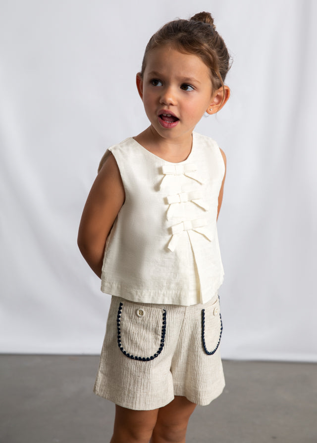 3219 Mayoral Linen Style Patch Pocket Shorts