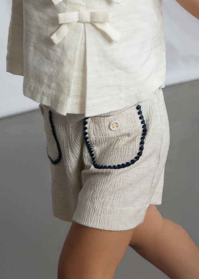 3219 Mayoral Linen Style Patch Pocket Shorts