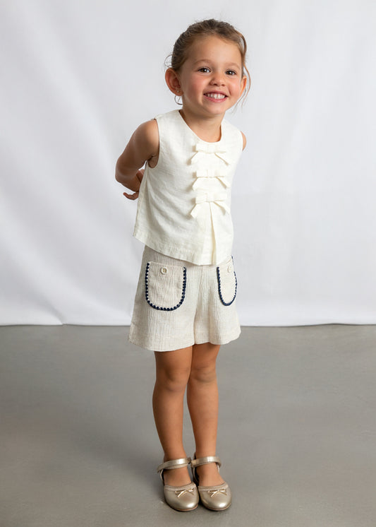 3219 Mayoral Linen Style Patch Pocket Shorts