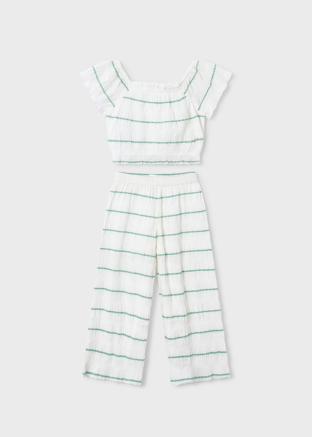 3593 Mayoral Summer Striped Trouser Set