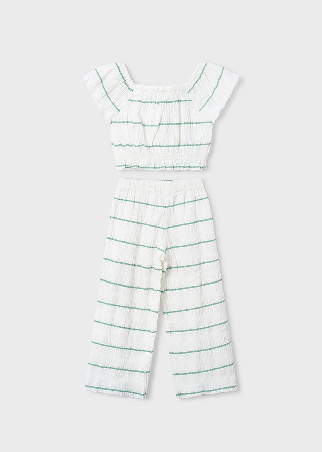 3593 Mayoral Summer Striped Trouser Set