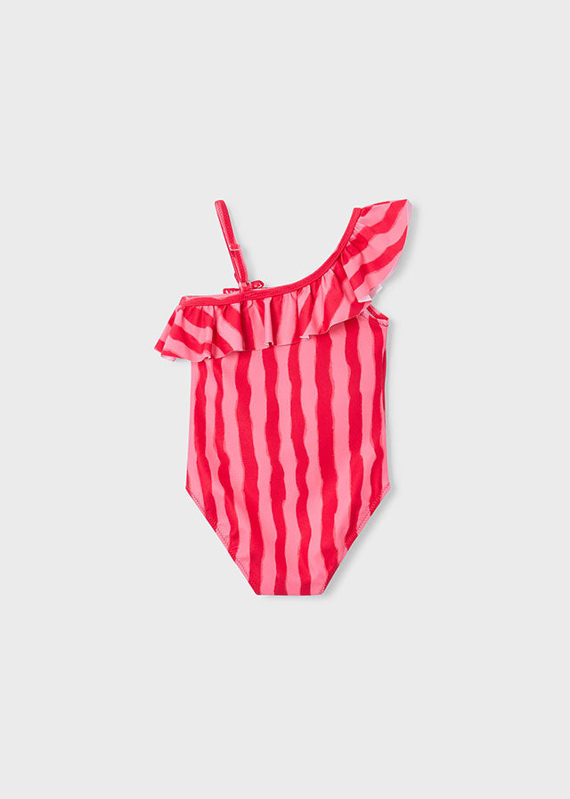 3737 Mayoral One Shoulder Striped Swimsuit