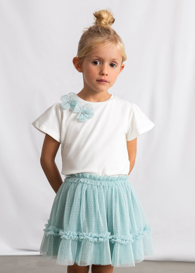 3946 Mayoral Tulle Flower Skirt Set