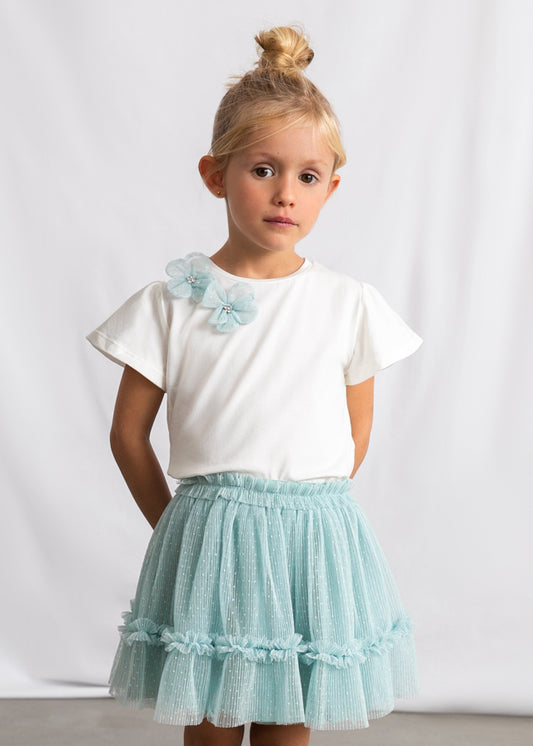 3946 Mayoral Tulle Flower Skirt Set