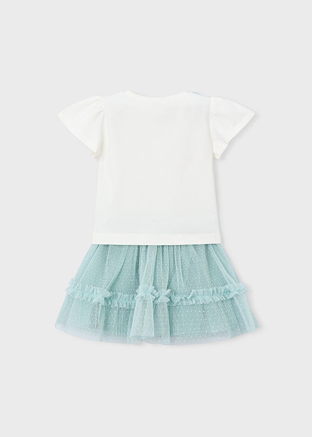 3946 Mayoral Tulle Flower Skirt Set