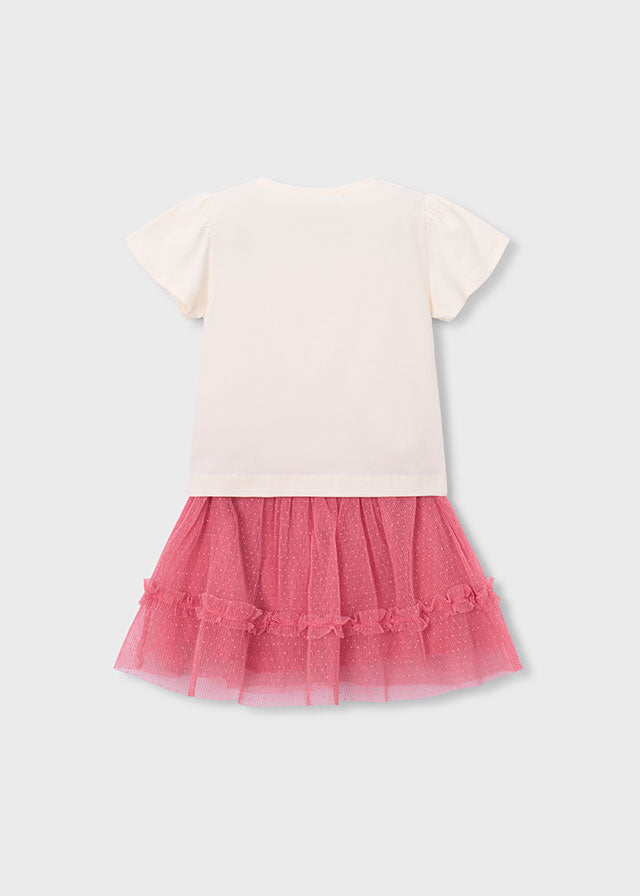 3946 Mayoral Tulle Flower Skirt Set