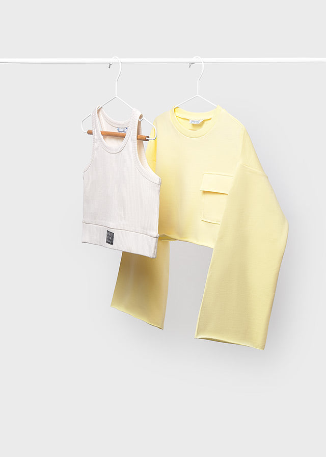 6402 Mayoral Sweatshirt & Vest Combination Top