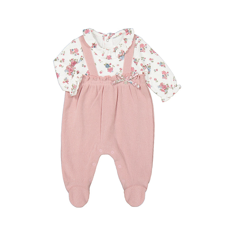 2604 Mayoral Mock Dungaree with Floral Top-littlevips-littlevips