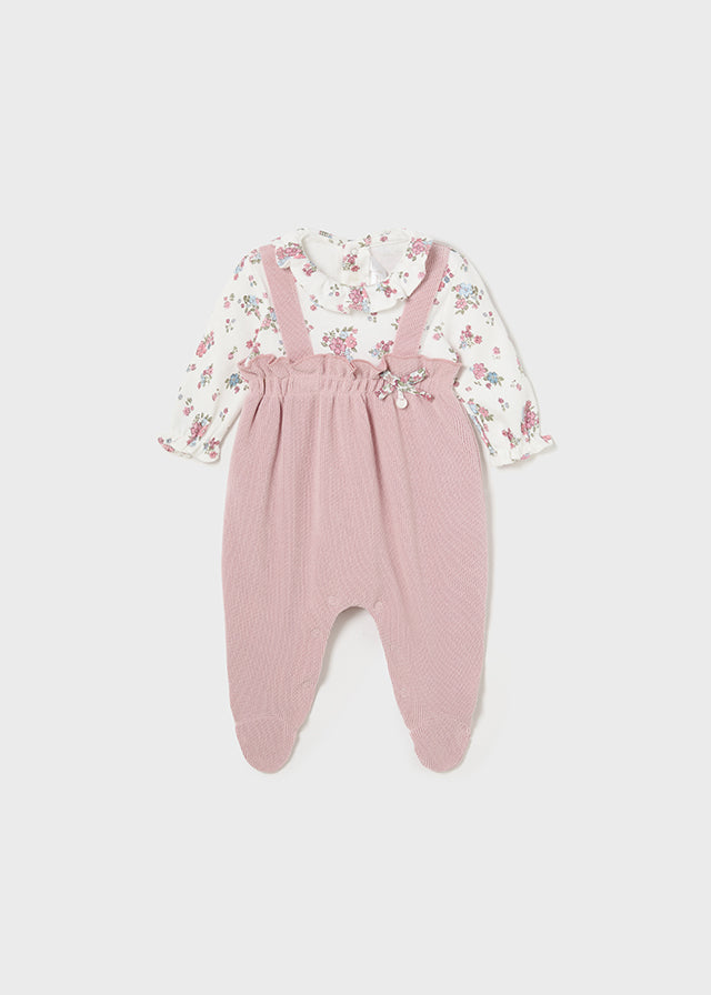 2604 Mayoral Mock Dungaree with Floral Top-littlevips-littlevips